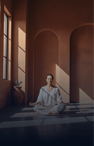 Yoga class in a bright studio space