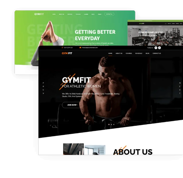 Integrated gym website synced with class schedules and membership data