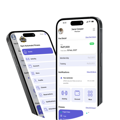 Gym member mobile app for class booking and payments